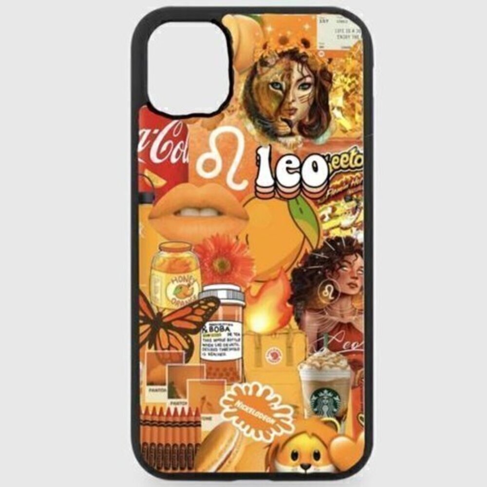 Orange Leo Zodiac Sign Phone Case